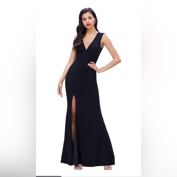 Dress the Population Sandra V-Neck Black Evening  Dress ..Never worn NWOT - Picture 1 of 9